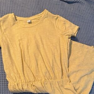 Old Navy Yellow Striped Short Sleeve Tshirt dress
